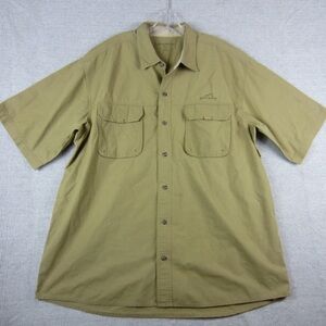 Eddie Bauer Men's Khaki Button Down Short Sleeve Outdoor Gear